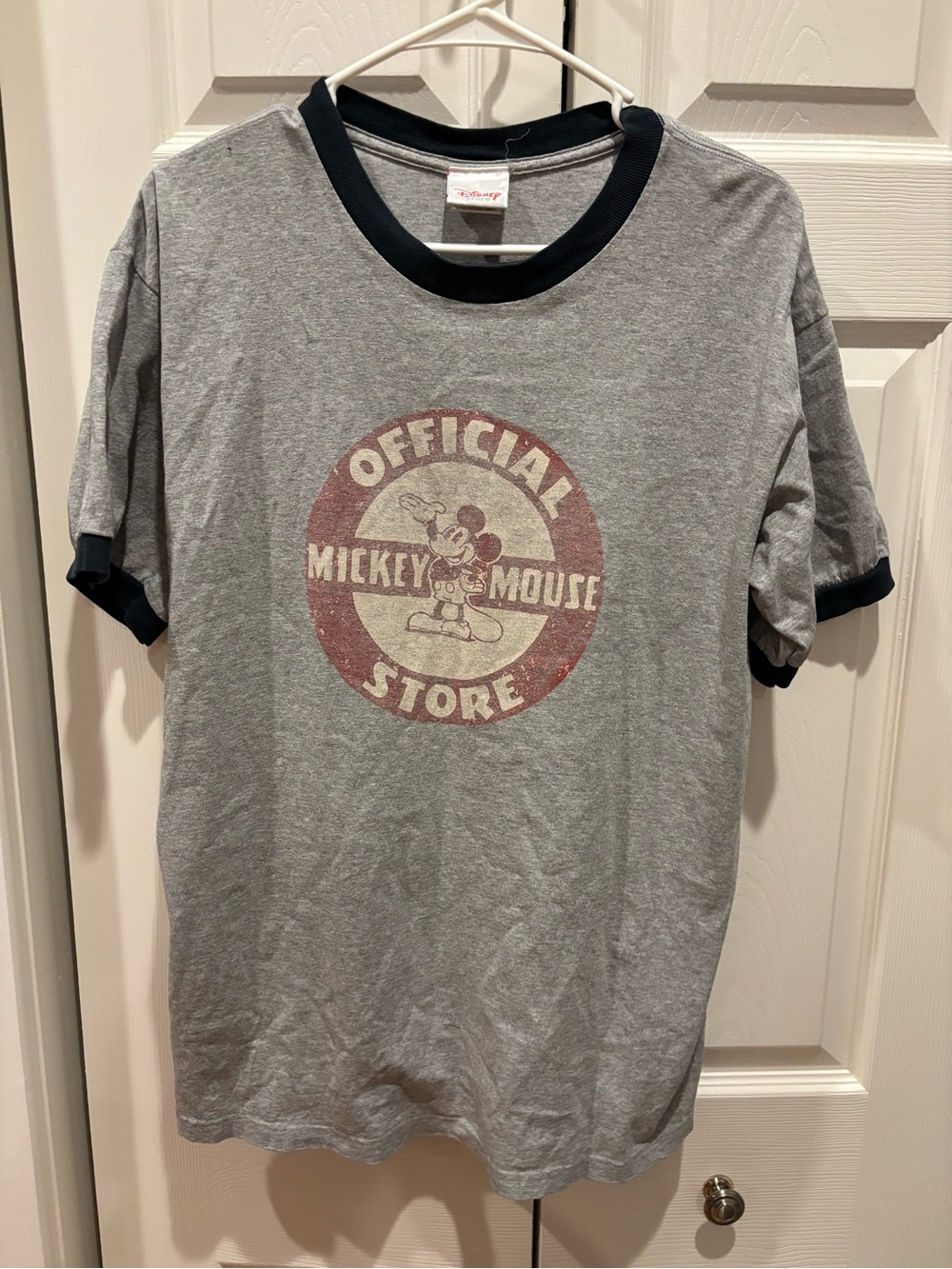 Vintage Mickey Mouse Official Store Gray Ringer T-Shirt
